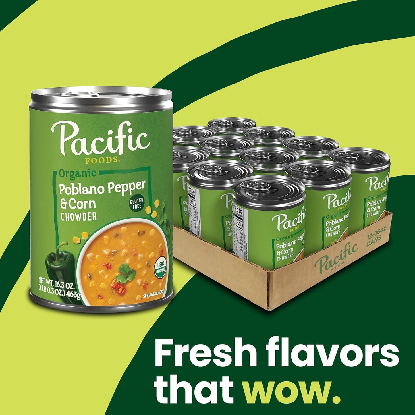 Organic Poblano Pepper and Corn Chowder, 16.3 Oz Can