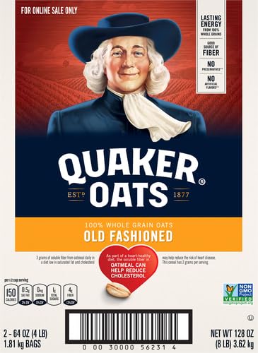 Old Fashioned Rolled Oats, Non GMO Project Verified, Two 64Oz Bags in Box, 90 Servings, 4 Pound (Pack of 2)