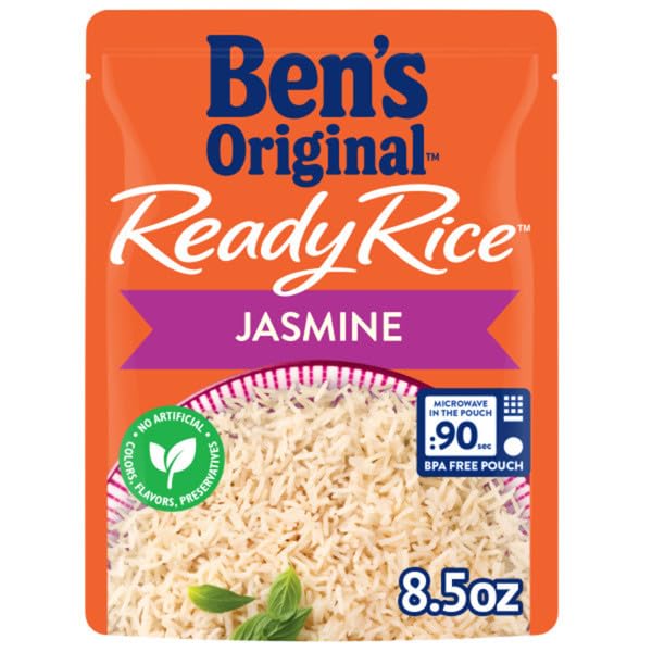 Ready Rice Jasmine Rice, Easy Dinner Side, 8.5 OZ Pouch (Pack of 6)