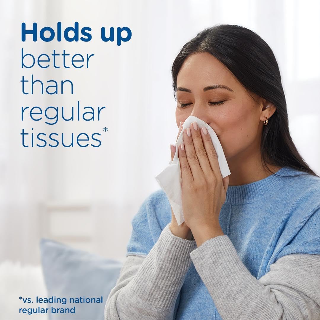 plus Lotion Facial Tissue, 1 Family Box, 124 Tissues per Box