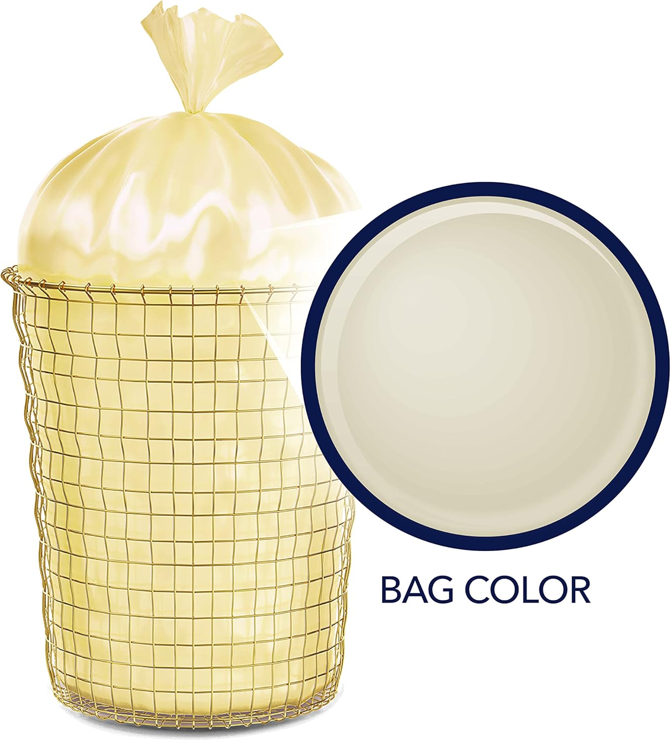 Medium Trash Bags - 8 Gallon, 40 Bags (1 Pack of 40 Bags) Twist Tie - Cream Color Bag in Vanilla Flower Scent with Microban