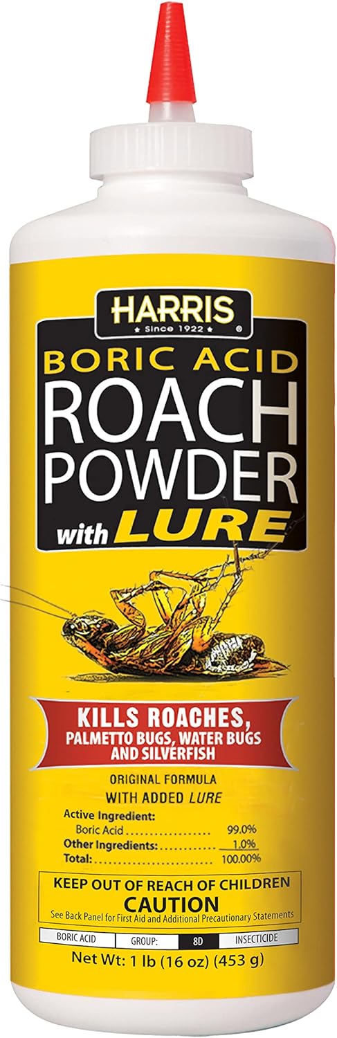 Boric Acid Roach and Silverfish Killer Powder W/Lure for Insects (16Oz)