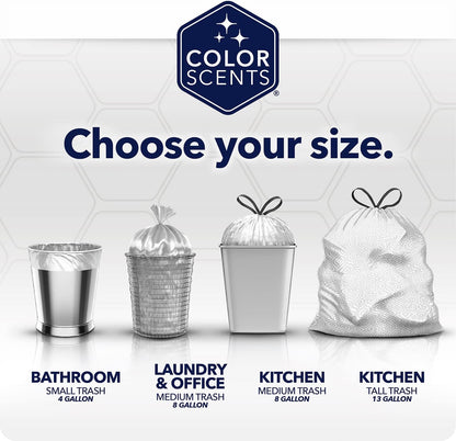 Medium Trash Bags - 8 Gallon, 40 Bags (1 Pack of 40 Bags) Twist Tie - Cream Color Bag in Vanilla Flower Scent with Microban