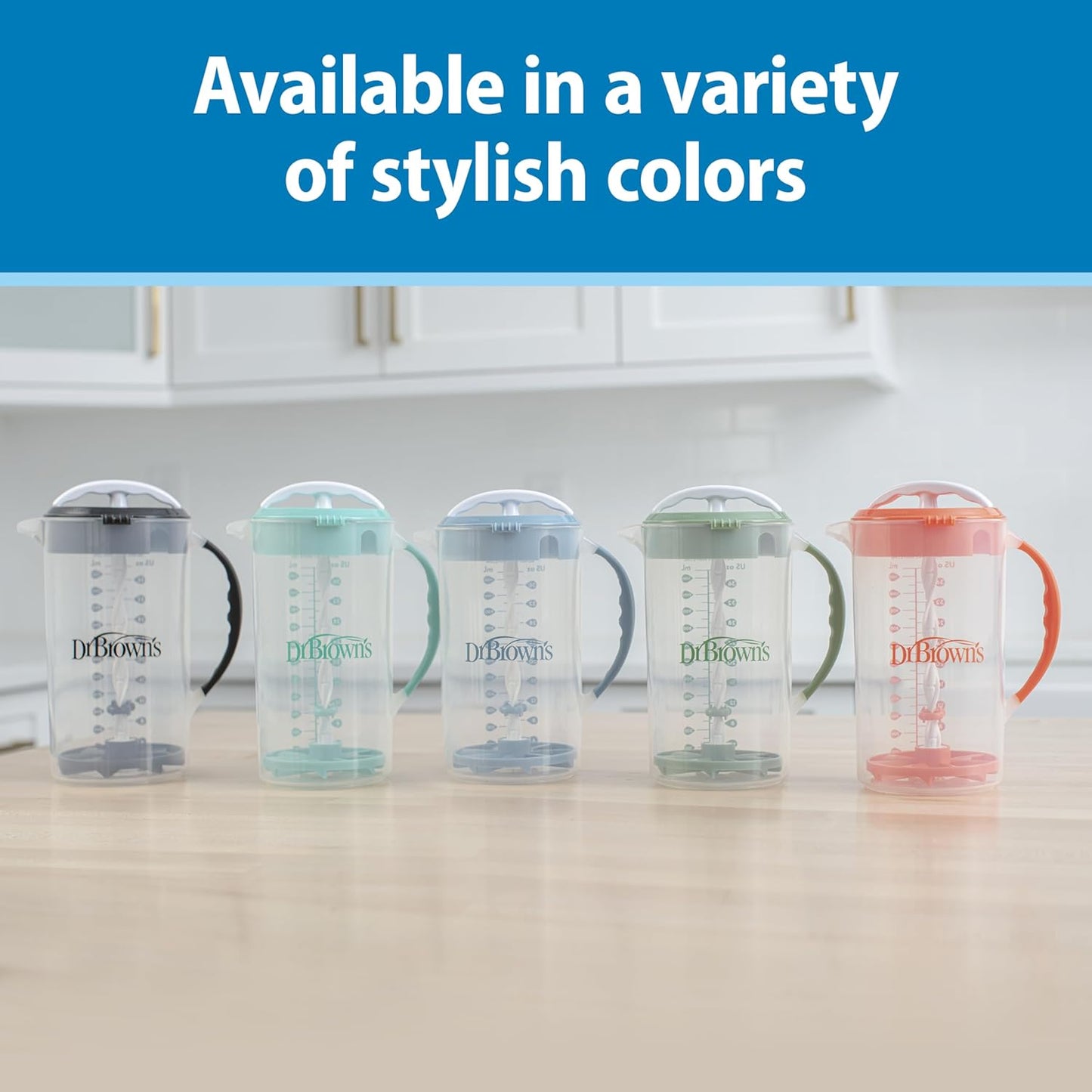 Baby Formula Mixing Pitcher with Adjustable Stopper, Locking Lid & No Drip Spout, Black, BPA Free, 36Oz, 1 Pack