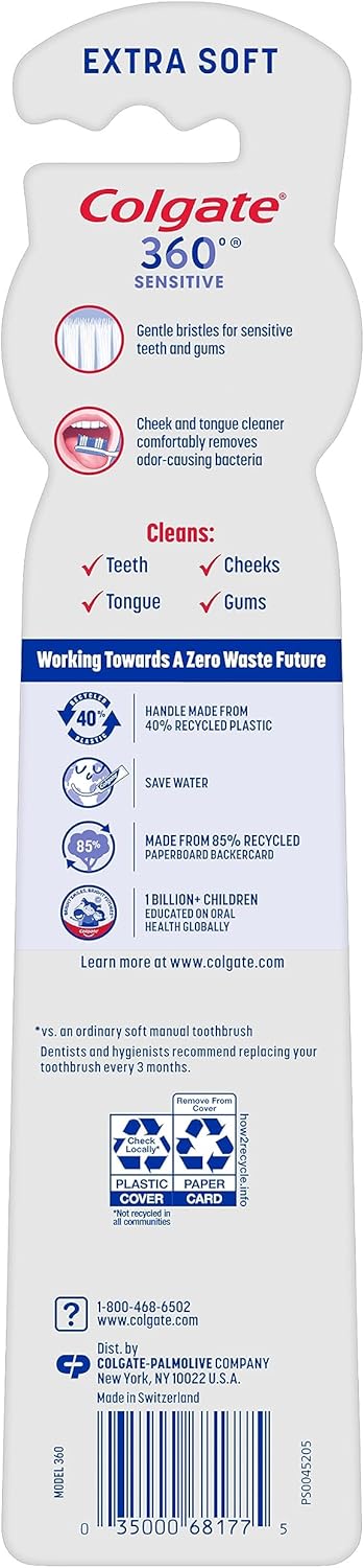 Enamel Health Sensitive Toothbrush, Extra Soft, 2 Ct