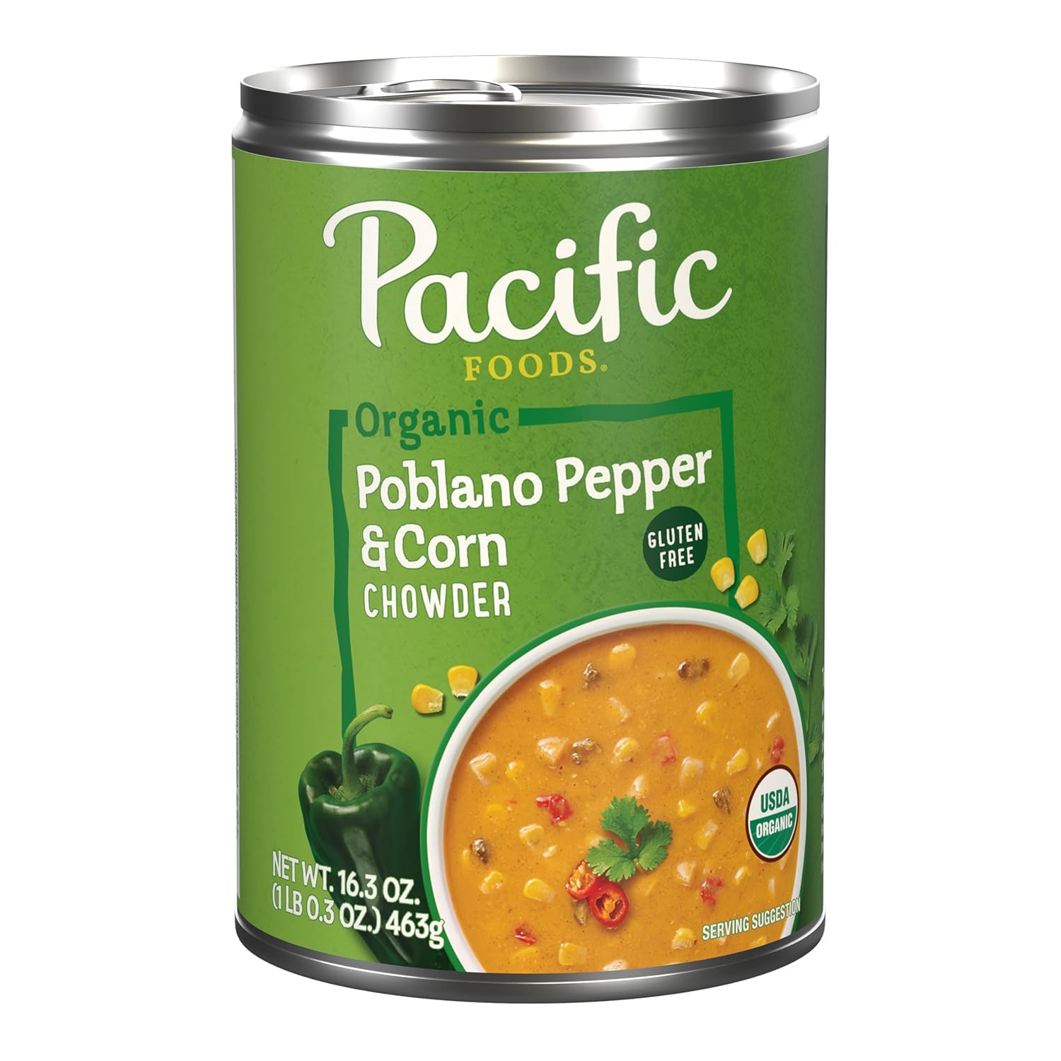 Organic Poblano Pepper and Corn Chowder, 16.3 Oz Can