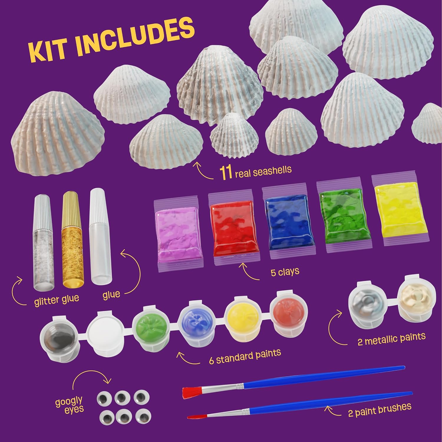 Kids Sea Shell Painting Kit - Arts & Crafts Gifts for Boys and Girls - Craft Activities Kits - Creative Art Activity Gift Toys for Age 6, 7, 8, 9, 10, 11 & 12 Year Old 8-12