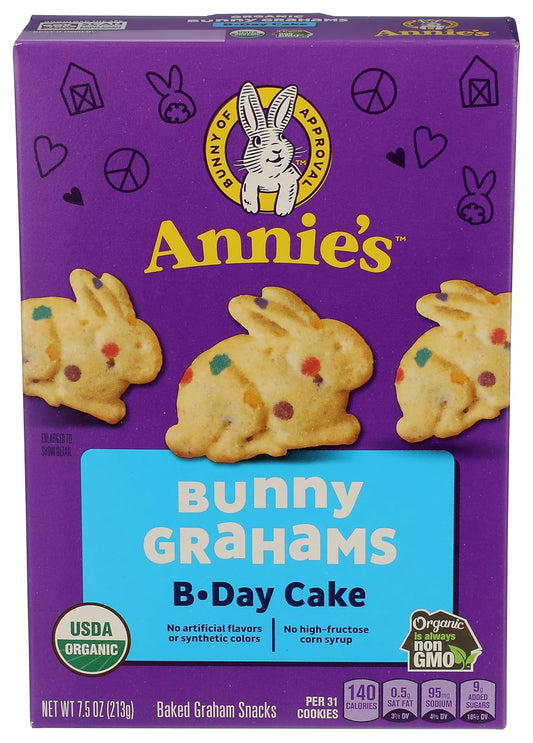 Annie'S Organic Birthday Cake Bunny Graham Kids Snacks, 7.5 Oz