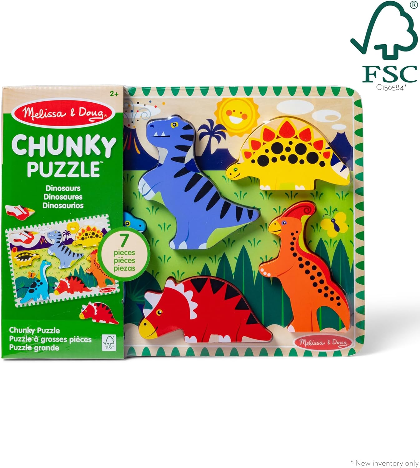 Dinosaur Wooden Chunky Puzzle (7 Pcs) - FSC Certified
