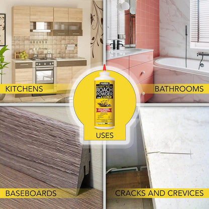 Boric Acid Roach and Silverfish Killer Powder W/Lure for Insects (16Oz)