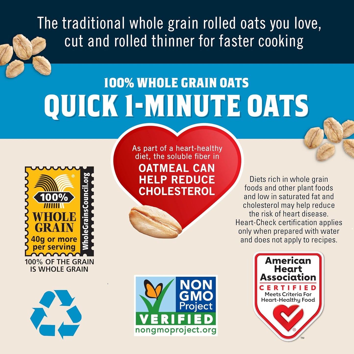 Old Fashioned Rolled Oats, Non GMO Project Verified, Two 64Oz Bags in Box, 90 Servings, 4 Pound (Pack of 2)