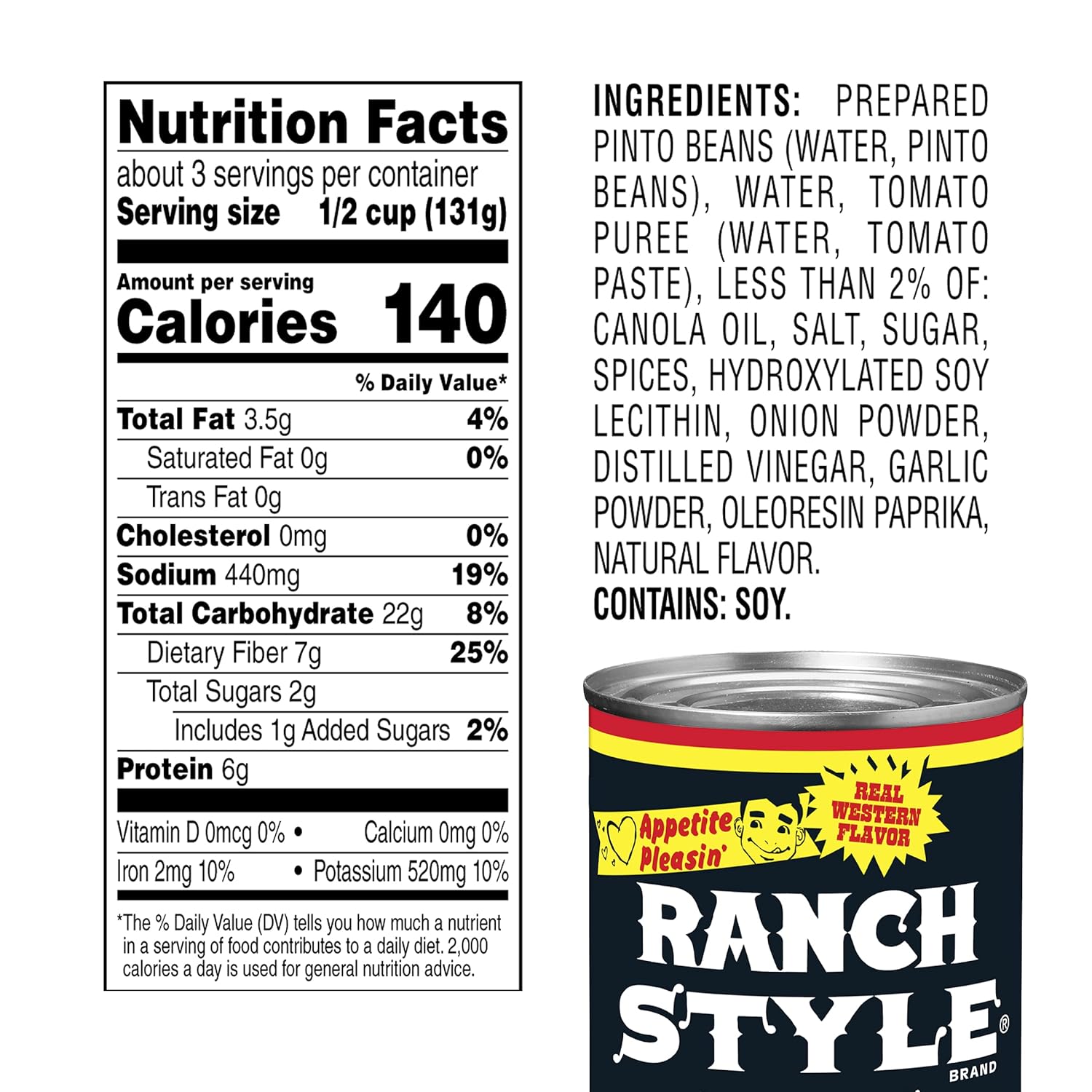 Canned Pinto Beans, Real Western Flavor, 15 Oz. (Pack of 12)