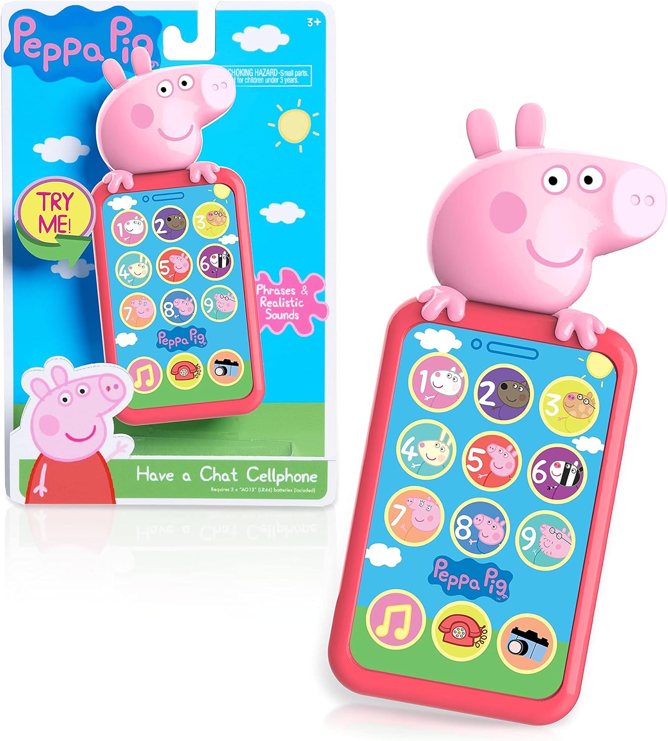 Peppa Pig Have a Chat Cell Phone, Toy Phone with Realistic Sounds and Light up Buttons, Kids Toys for Ages 3 up by