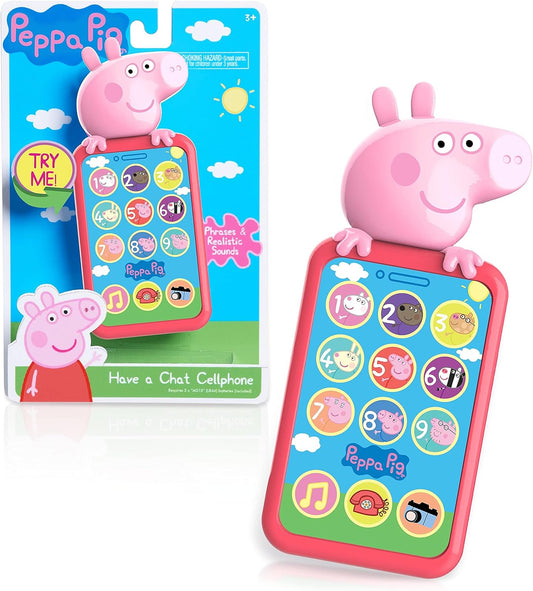 Peppa Pig Have a Chat Cell Phone, Toy Phone with Realistic Sounds and Light up Buttons, Kids Toys for Ages 3 up by