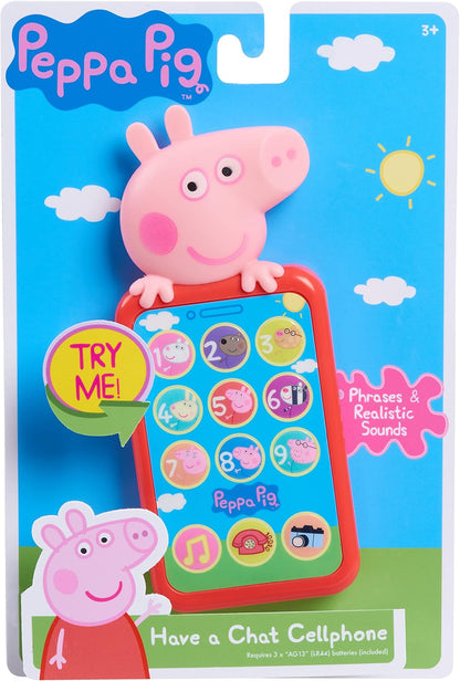 Peppa Pig Have a Chat Cell Phone, Toy Phone with Realistic Sounds and Light up Buttons, Kids Toys for Ages 3 up by