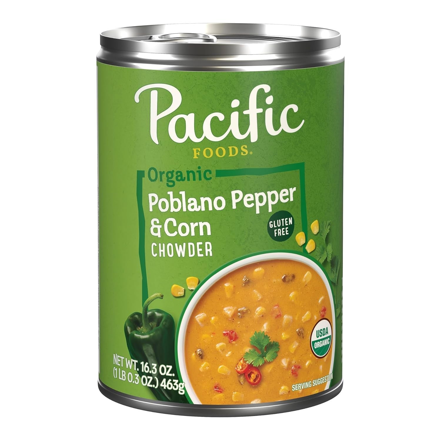 Organic Poblano Pepper and Corn Chowder, 16.3 Oz Can