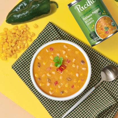 Organic Poblano Pepper and Corn Chowder, 16.3 Oz Can