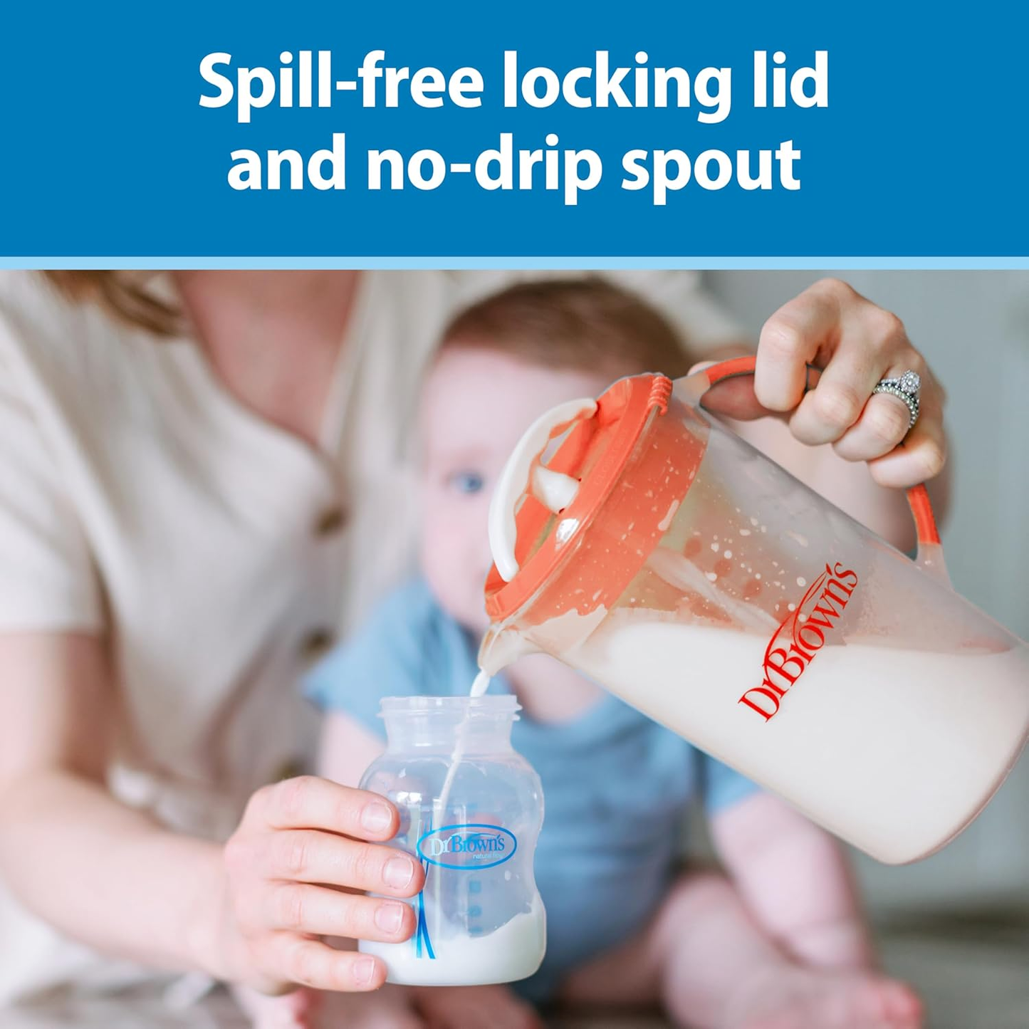 Dr. Brown'S Baby Formula Mixing Pitcher with Adjustable Stopper, Locking Lid & N