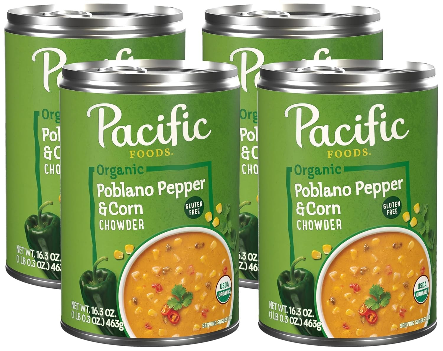 Organic Poblano Pepper and Corn Chowder, 16.3 Oz Can