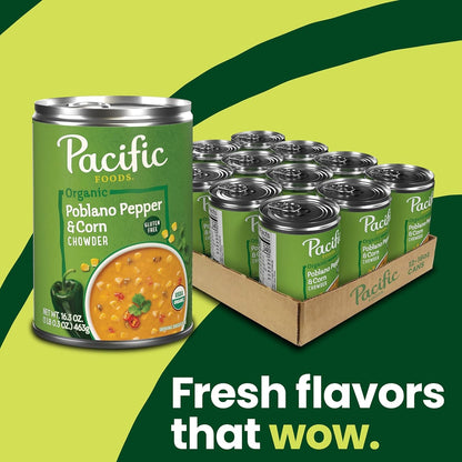 Organic Poblano Pepper and Corn Chowder, 16.3 Oz Can